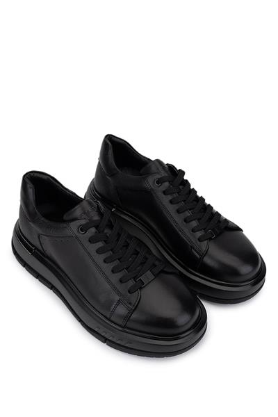 Tamer Tanca Erkek Hakiki Deri Siyah Sneakers & Spor Ayakkabı