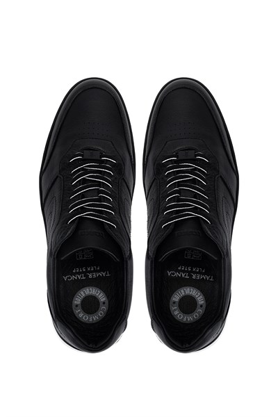 Tamer Tanca Erkek Hakiki Deri Siyah Sneakers & Spor Ayakkabı