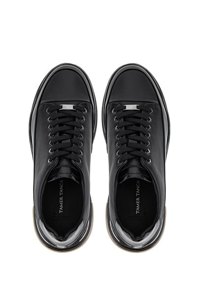 Tamer Tanca Erkek Hakiki Deri Siyah Sneakers & Spor Ayakkabı