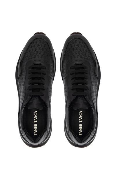 Tamer Tanca Erkek Hakiki Deri Siyah Sneakers & Spor Ayakkabı