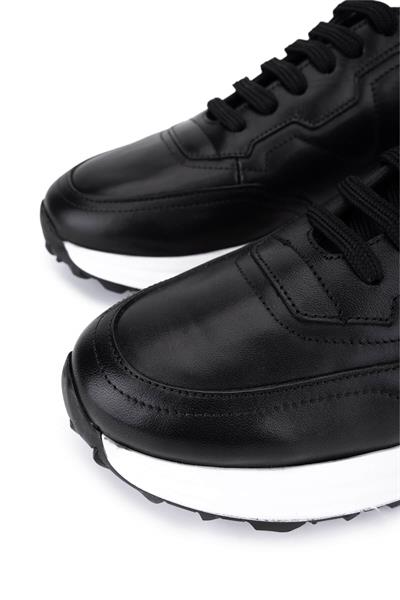 Tamer Tanca Erkek Hakiki Deri Siyah Sneakers & Spor Ayakkabı
