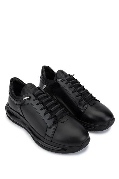 Tamer Tanca Erkek Hakiki Deri Siyah Sneakers & Spor Ayakkabı