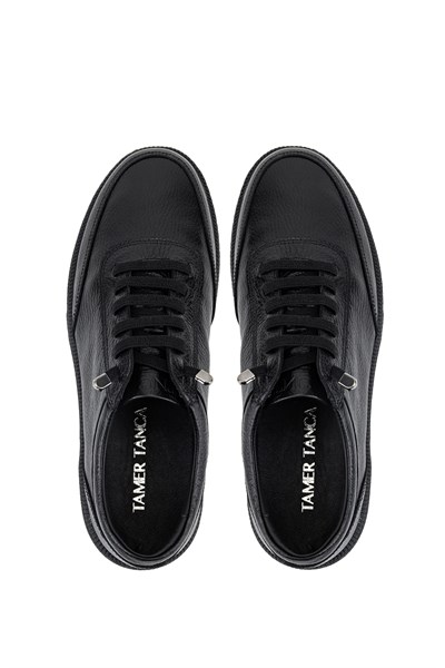 Tamer Tanca Erkek Hakiki Deri Siyah Sneakers & Spor Ayakkabı