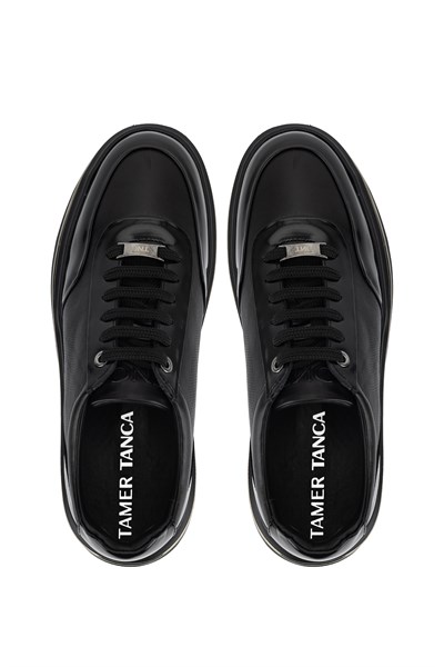 Tamer Tanca Erkek Hakiki Deri siyah Sneakers & Spor Ayakkabı