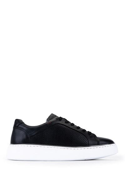 Tamer Tanca Erkek Hakiki Deri Siyah Sneakers & Spor Ayakkabı