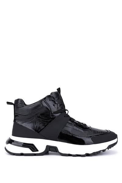 Tamer Tanca Erkek Hakiki Deri Siyah Sneakers & Spor Bot