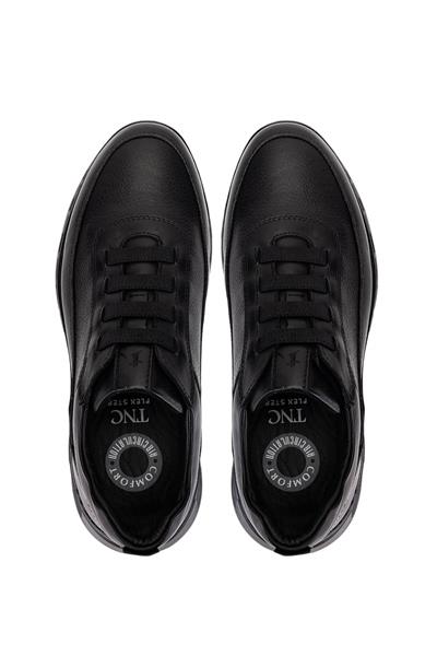 Tamer Tanca Erkek Hakiki Deri Siyah Sneakers & Spor Ayakkabı