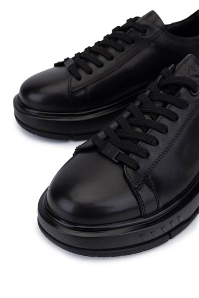 Tamer Tanca Erkek Hakiki Deri Siyah Sneakers & Spor Ayakkabı