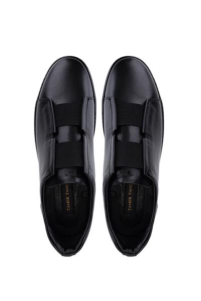 Tamer Tanca Erkek Hakiki Deri Siyah Sneakers & Spor Ayakkabı