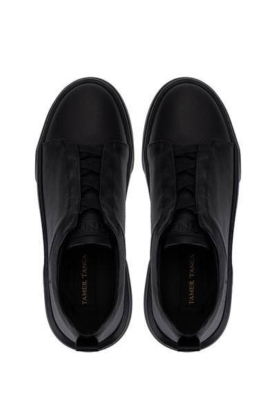 Tamer Tanca Erkek Hakiki Deri Siyah Sneakers & Spor Ayakkabı