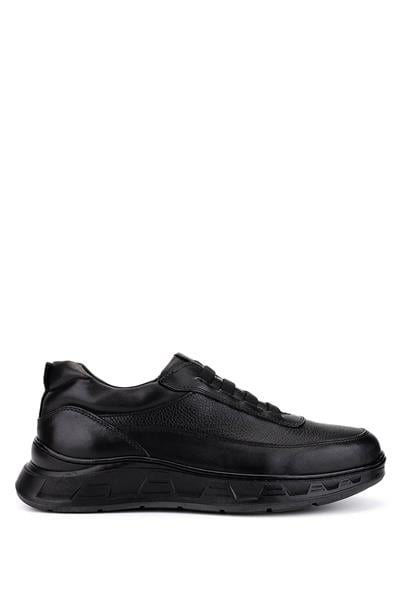 Tamer Tanca Erkek Hakiki Deri Siyah Sneakers & Spor Ayakkabı
