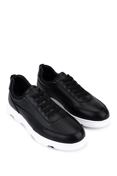 Tamer Tanca Erkek Hakiki Deri Siyah Sneakers & Spor Ayakkabı