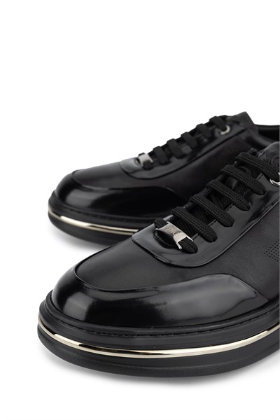Tamer Tanca Erkek Hakiki Deri siyah Sneakers & Spor Ayakkabı