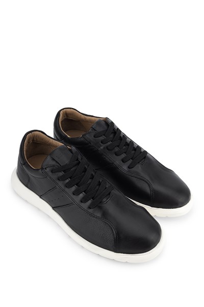 Tamer Tanca Erkek Hakiki Deri Siyah Sneakers & Spor Ayakkabı