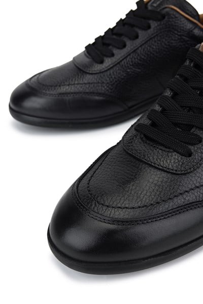 Tamer Tanca Erkek Hakiki Deri Siyah Sneakers & Spor Ayakkabı