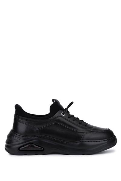 Tamer Tanca Erkek Hakiki Deri Siyah Sneakers & Spor Ayakkabı