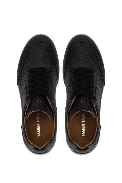 Tamer Tanca Erkek Hakiki Deri Siyah Sneakers & Spor Ayakkabı