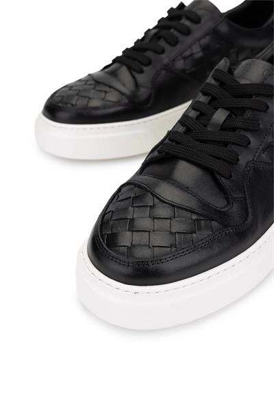 Tamer Tanca Erkek Hakiki Deri Siyah Sneakers & Spor Ayakkabı