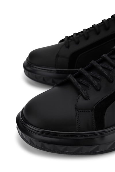 Tamer Tanca Erkek Hakiki Deri Siyah Sneakers & Spor Ayakkabı