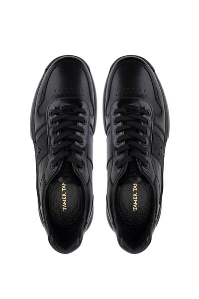 Tamer Tanca Erkek Hakiki Deri Siyah Sneakers & Spor Ayakkabı