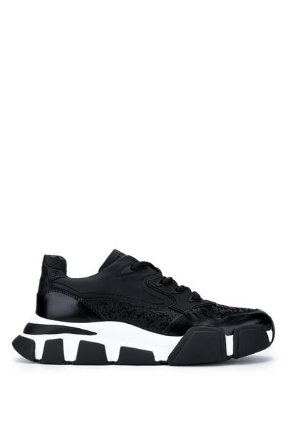 Tamer Tanca Erkek Hakiki Deri Siyah Sneakers & Spor Ayakkabı