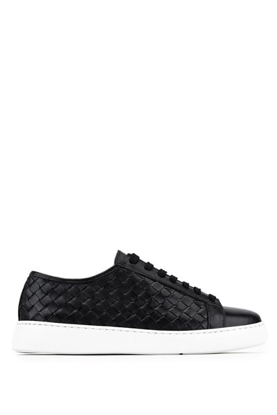 Tamer Tanca Erkek Hakiki Deri Siyah Sneakers & Spor Ayakkabı