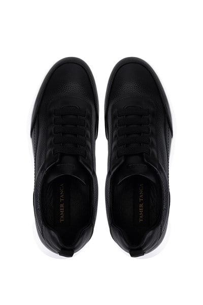 Tamer Tanca Erkek Hakiki Deri Siyah Sneakers & Spor Ayakkabı