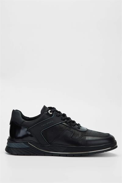Tamer Tanca Erkek Hakiki Deri Siyah Sneakers & Spor Ayakkabı