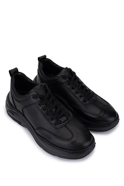 Tamer Tanca Erkek Hakiki Deri Siyah Sneakers & Spor Ayakkabı