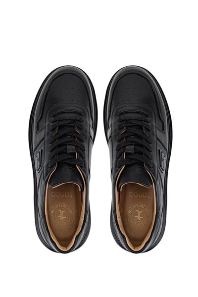 Tamer Tanca Erkek Hakiki Deri Siyah Sneakers & Spor Ayakkabı