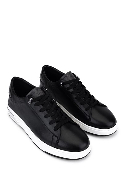 Tamer Tanca Erkek Hakiki Deri Siyah Sneakers & Spor Ayakkabı