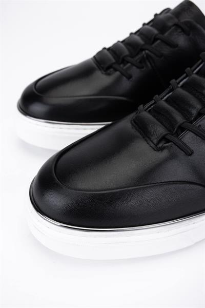 Tamer Tanca Erkek Hakiki Deri Siyah Sneakers & Spor Ayakkabı