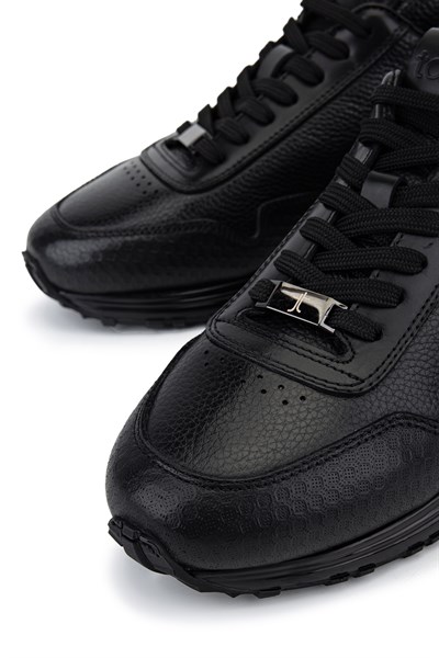 Tamer Tanca Erkek Hakiki Deri Siyah Sneakers & Spor Ayakkabı