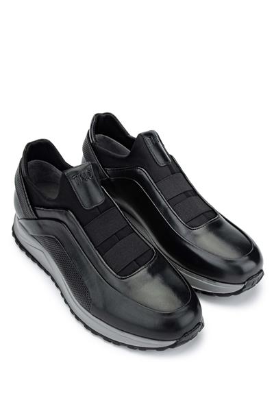 Tamer Tanca Erkek Hakiki Deri Siyah Sneakers & Spor Ayakkabı