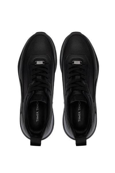 Tamer Tanca Erkek Hakiki Deri Siyah Sneakers & Spor Ayakkabı