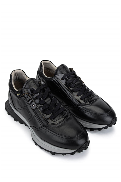 Tamer Tanca Erkek Hakiki Deri Siyah Sneakers & Spor Ayakkabı