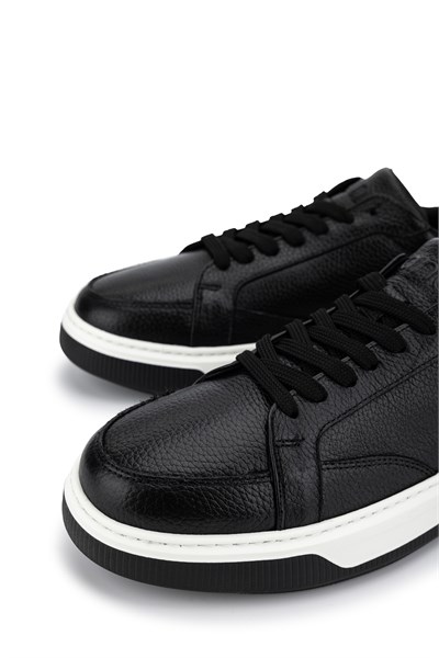 Tamer Tanca Erkek Hakiki Deri Siyah Sneakers & Spor Ayakkabı