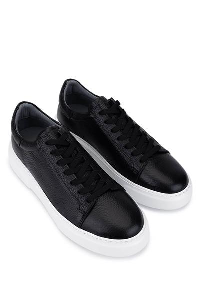 Tamer Tanca Erkek Hakiki Deri Siyah Sneakers & Spor Ayakkabı