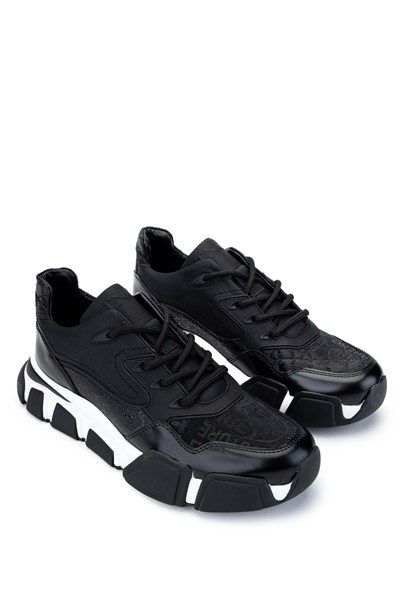 Tamer Tanca Erkek Hakiki Deri Siyah Sneakers & Spor Ayakkabı