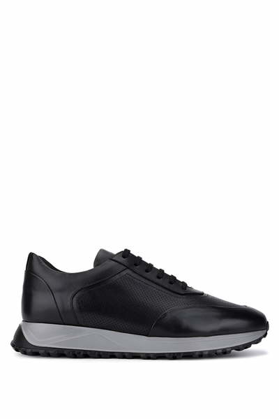 Tamer Tanca Erkek Hakiki Deri Siyah Sneakers & Spor Ayakkabı
