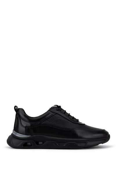 Tamer Tanca Erkek Hakiki Deri siyah Sneakers & Spor Ayakkabı