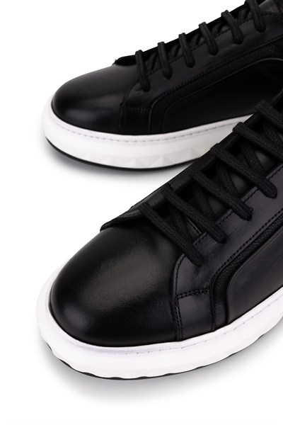 Tamer Tanca Erkek Hakiki Deri Siyah Sneakers & Spor Ayakkabı