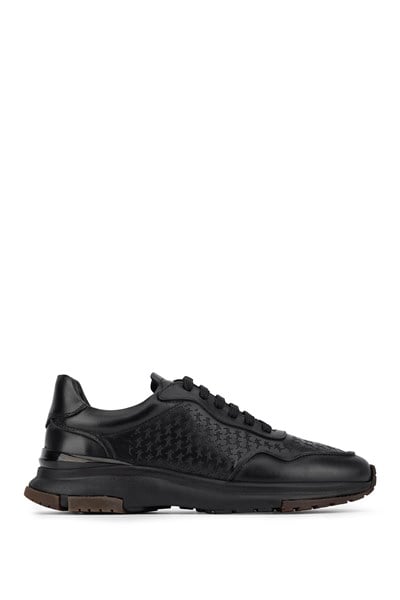 Tamer Tanca Erkek Hakiki Deri Siyah Sneakers & Spor Ayakkabı