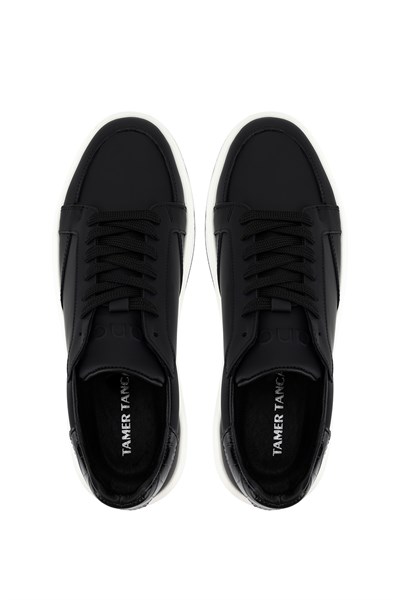 Tamer Tanca Erkek Hakiki Deri Siyah Sneakers & Spor Ayakkabı