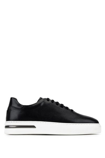 Tamer Tanca Erkek Hakiki Deri Siyah Sneakers & Spor Ayakkabı