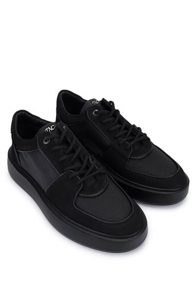 Tamer Tanca Erkek Hakiki Deri Siyah Sneakers & Spor Ayakkabı