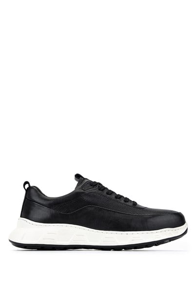 Tamer Tanca Erkek Hakiki Deri Siyah Sneakers & Spor Ayakkabı