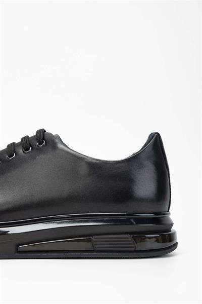 Tamer Tanca Erkek Hakiki Deri Siyah Sneakers & Spor Ayakkabı