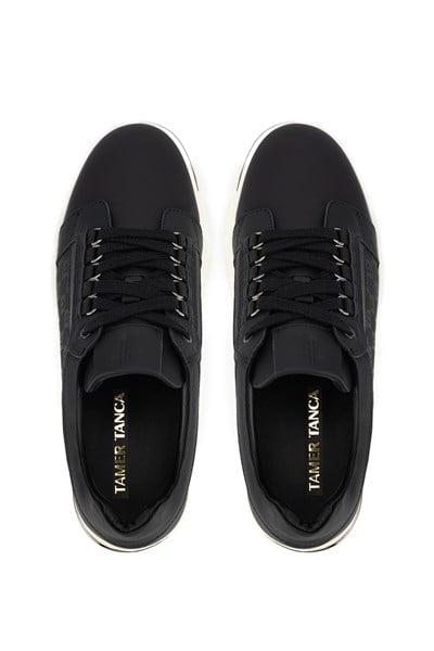 Tamer Tanca Erkek Hakiki Deri Siyah Sneakers & Spor Ayakkabı