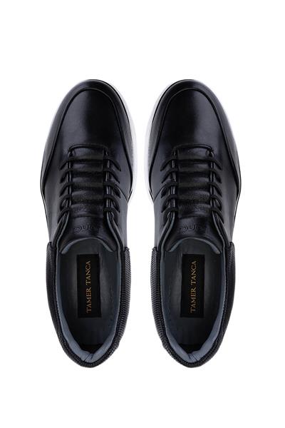 Tamer Tanca Erkek Hakiki Deri Siyah Sneakers & Spor Ayakkabı